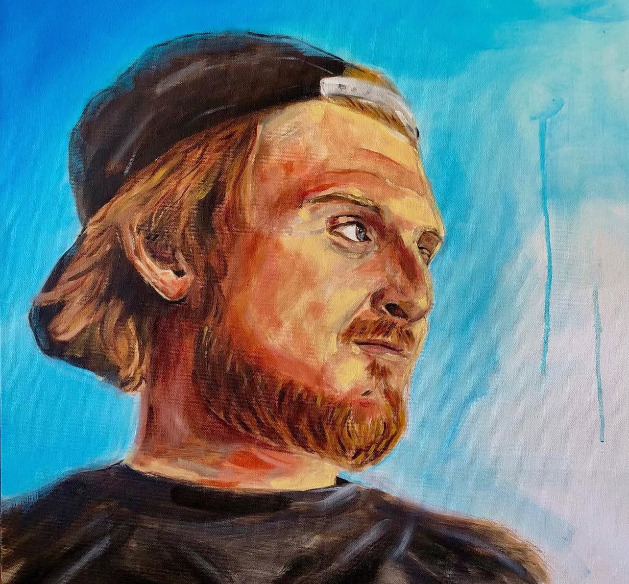 Red Portrait Of A Fallen Friend Artwork